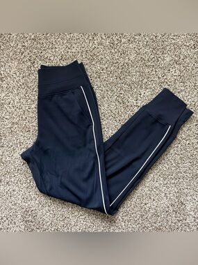 Athleta Venice High Rise Track Stripe Jogger Navy Athleta XS Tall XST EUC